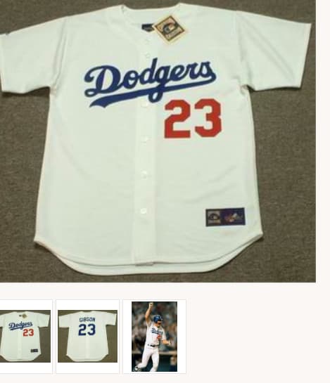 KIRK GIBSON Los Angeles Dodgers 1988 Home Majestic Throwback Baseball Jersey