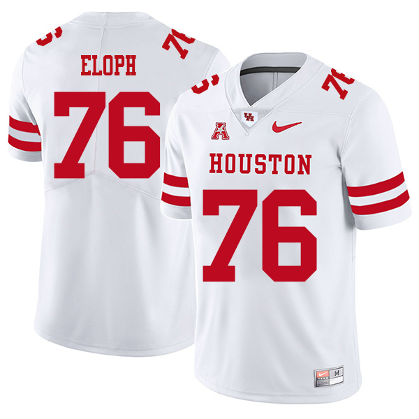 Kameron Eloph Houston Cougars Men's Jersey - #76 NCAA White Stitched Authentic
