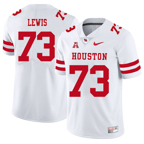 Kameron Lewis Houston Cougars Men's Jersey - #73 NCAA White Stitched Authentic