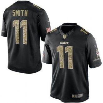 Kansas City Chiefs #11 Alex Smith Nike Black Salute To Service Jersey
