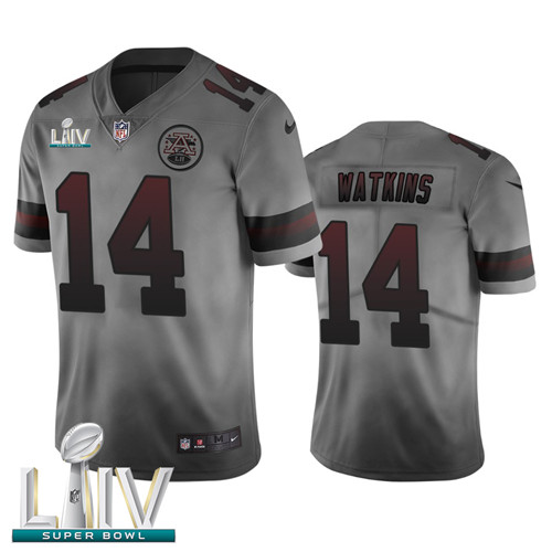 Kansas City Chiefs #14 Sammy Watkins Smoky Gray Super Bowl LIV 2020 Men's Nike Vapor Limited City Edition NFL Jersey