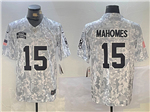 Kansas City Chiefs #15 Patrick Mahomes Arctic Camo 2024 Salute To Service Limited Jersey