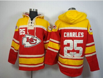 Kansas City Chiefs #25 Charles Orange-Red Sawyer Hooded Sweatshirt Stitched Jersey