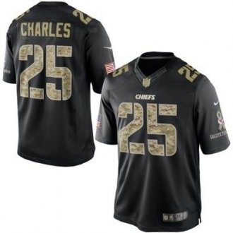 Kansas City Chiefs #25 Jamaal Charles Nike Black Salute To Service Jersey