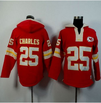 Kansas City Chiefs #25 Jamaal Charles Red Player Winning Method Pullover NFL Hoodie