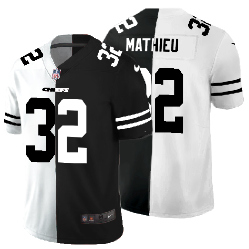 Kansas City Chiefs #32 Tyrann Mathieu Men's Black V White Peace Split Nike Vapor Untouchable Limited NFL Jersey