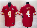 Kansas City Chiefs #4 Rashee Rice Red Super Bowl LVIII Limited Jersey