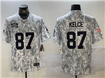 Kansas City Chiefs #87 Travis Kelce Arctic Camo 2024 Salute To Service Limited Jersey