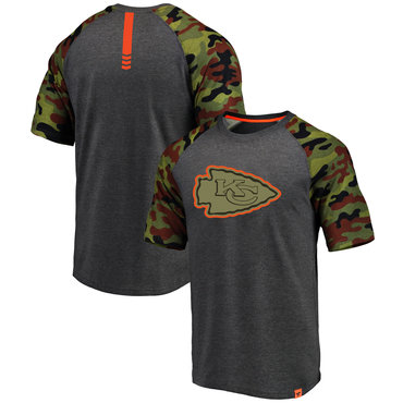 Kansas City Chiefs Heathered Gray Camo NFL Pro Line By Fanatics Branded T-Shirt