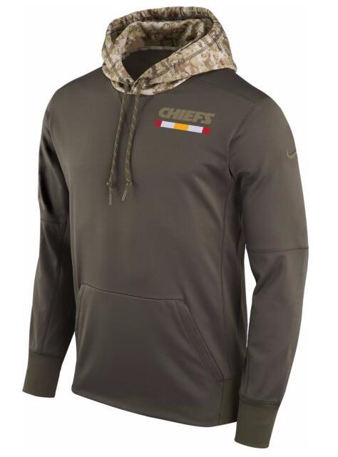 Kansas City Chiefs Nike Salute To Service Sideline Therma Pullover Hoodie Olive
