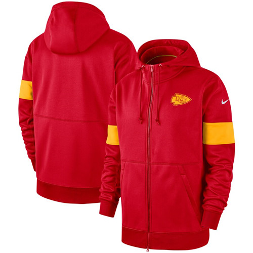 Kansas City Chiefs Nike Sideline Performance Full Zip Hoodie Red