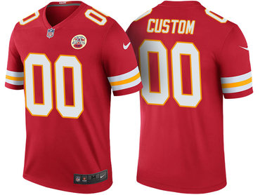Men's Kansas City Chiefs Red Custom Color Rush Limited Jersey