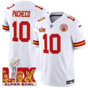 Kansas City Chiefs Super Bowl LIX Patch Vapor Limited   Jersey - All Stitched    Isiah Pacheco 10