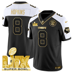 Kansas City Chiefs Super Bowl LIX Patch Vapor Limited   Jersey - All Stitched  Alternate DeAndre Hopkins 8