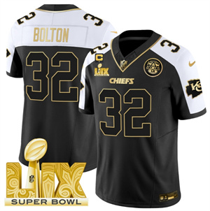 Kansas City Chiefs Super Bowl LIX Patch Vapor Limited   Jersey - All Stitched  Alternate Nick Bolton 32