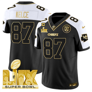 Kansas City Chiefs Super Bowl LIX Patch Vapor Limited   Jersey - All Stitched  Alternate Travis Kelce 87