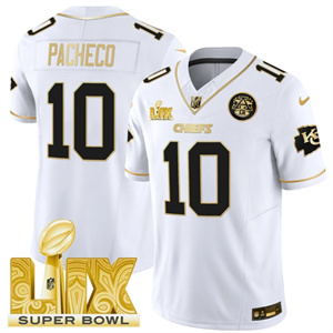 Kansas City Chiefs Super Bowl LIX Patch Vapor Limited   Jersey - All Stitched  Isiah Pacheco 10