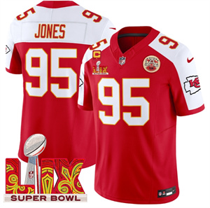 Kansas City Chiefs Super Bowl LIX Patch Vapor Limited   Jersey - All Stitched  Red Alternate Chris Jones