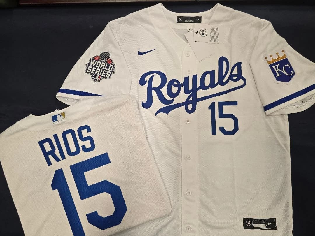 Kansas City Royals   2015 WORLD SERIES Sewn Baseball JERSEY  Alex Rios 15