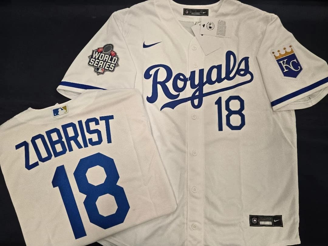 Kansas City Royals   2015 WORLD SERIES Sewn Baseball JERSEY  Ben Zobrist