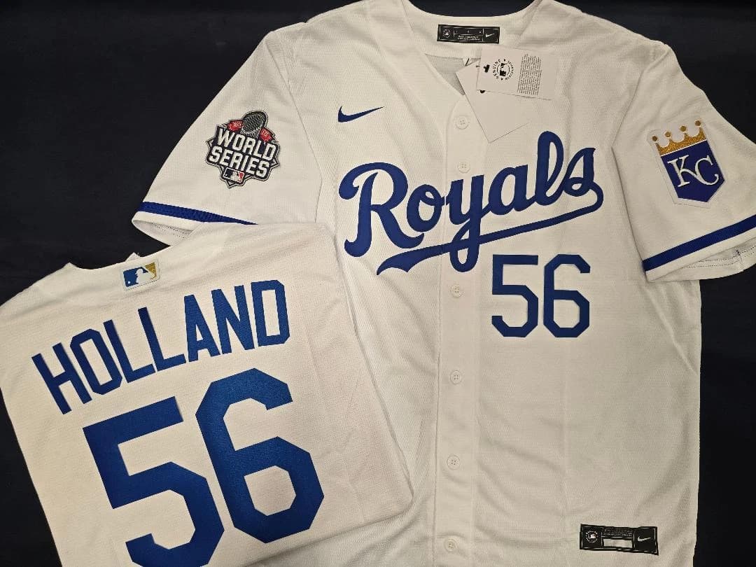 Kansas City Royals   2015 WORLD SERIES Sewn Baseball JERSEY  Greg Holland 56