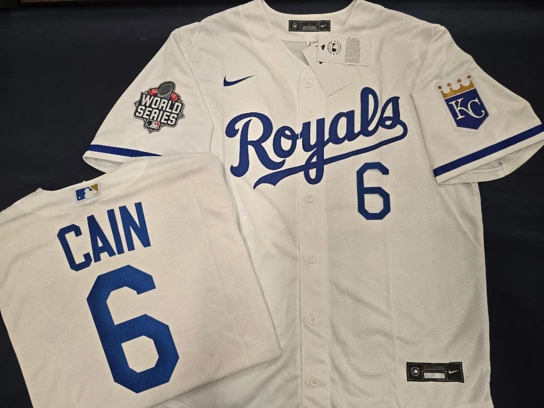 Kansas City Royals   2015 WORLD SERIES Sewn Baseball JERSEY  Lorenzo Cain