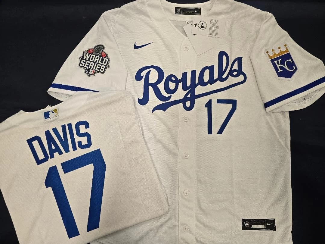 Kansas City Royals   2015 WORLD SERIES Sewn Baseball JERSEY  Wade Davis