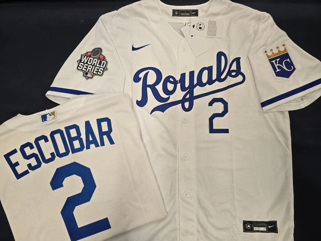 Kansas City Royals   2015 WORLD SERIES Sewn Baseball JERSEY Alcides Escobar