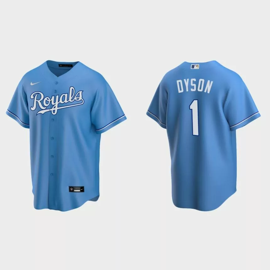 Kansas City Royals #1 Jarrod Dyson Replica Alternate Jersey – Light Blue