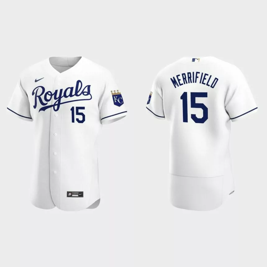 Kansas City Royals #15 Whit Merrifield 2020 Home Authentic Jersey – White