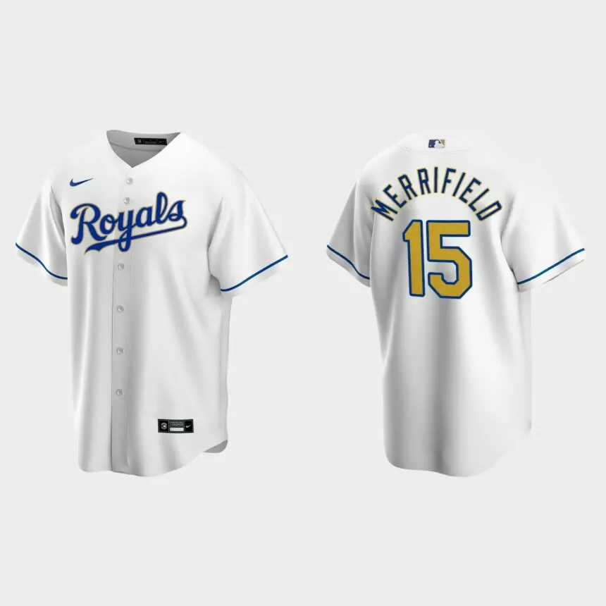 Kansas City Royals #15 Whit Merrifield Cool Base Replica Home Jersey – White
