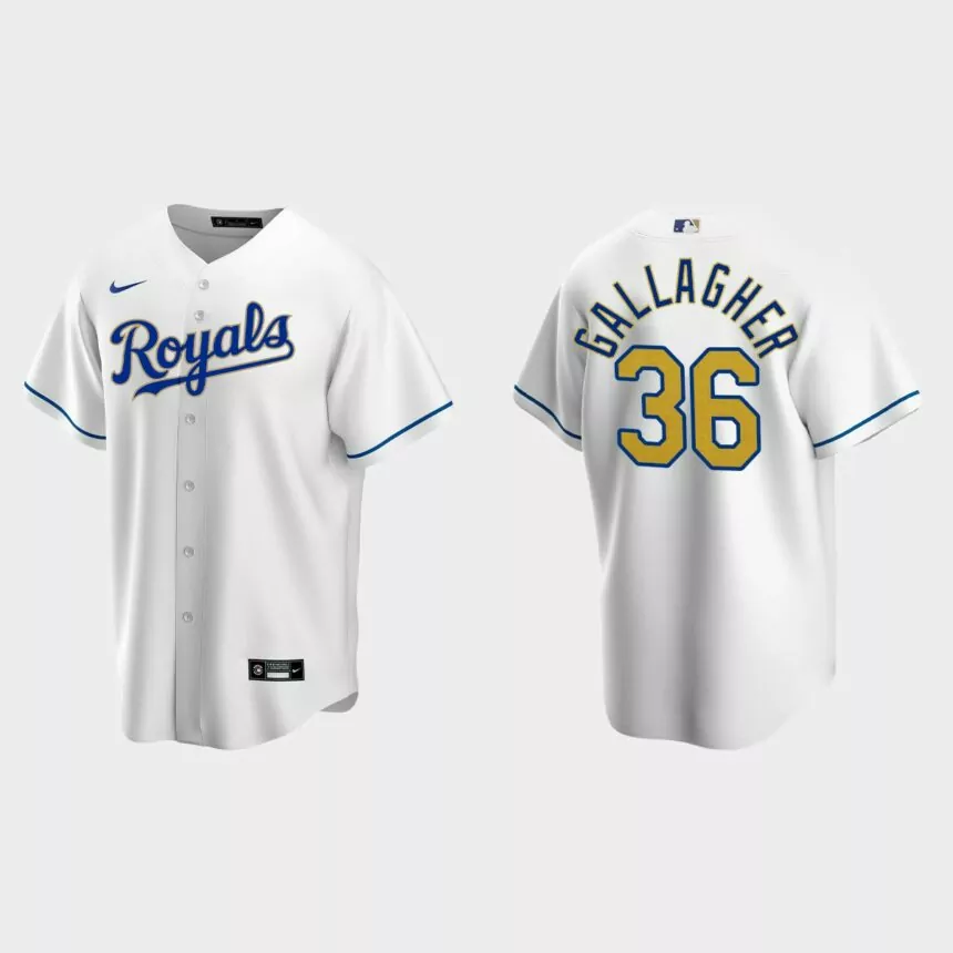 Kansas City Royals #36 Cam Gallagher Cool Base Replica Home Jersey – White