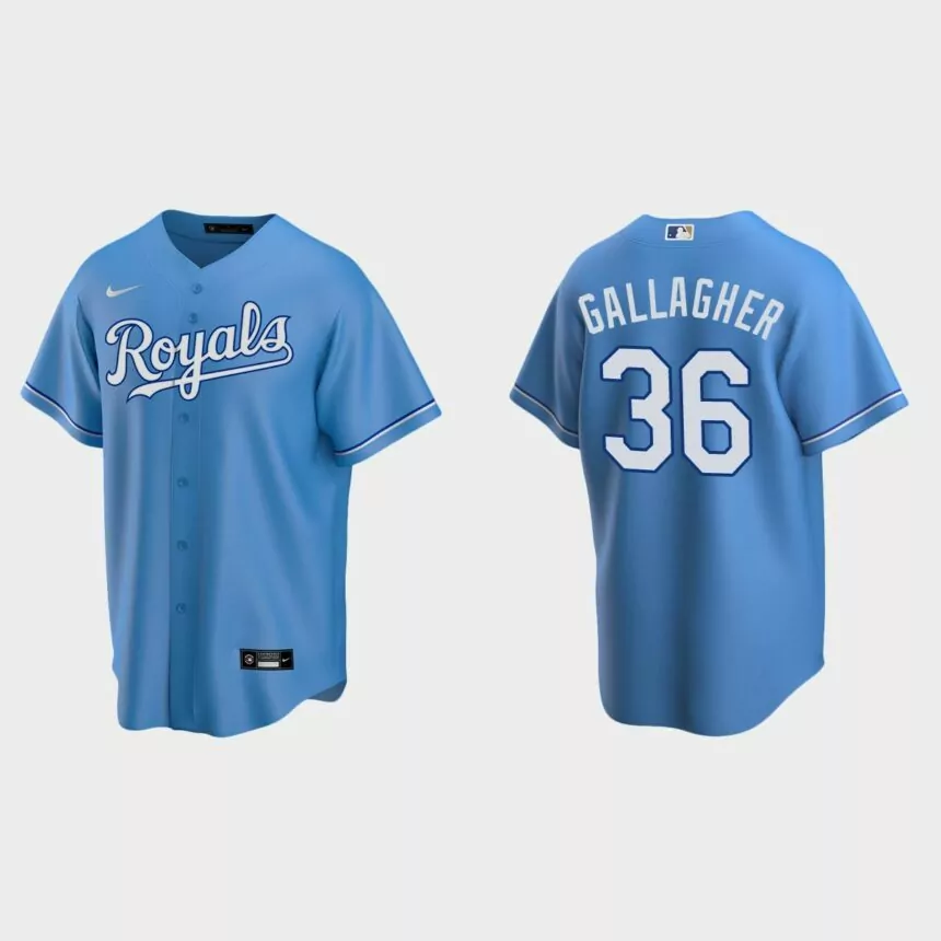 Kansas City Royals #36 Cam Gallagher Replica Alternate Jersey – Light Blue