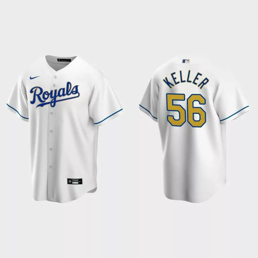 Kansas City Royals #56 Brad Keller Cool Base Replica Home Jersey – White