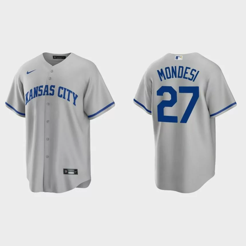 Kansas City Royals Adalberto Mondesi Replica Road Jersey – Gray