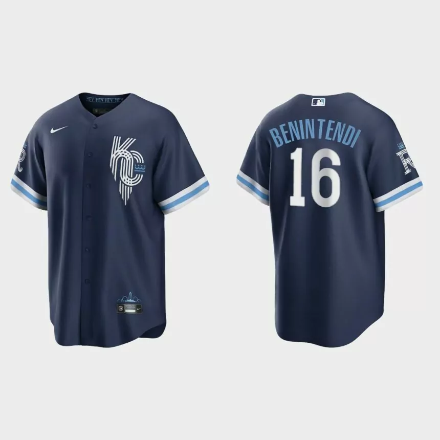 Kansas City Royals Andrew Benintendi 2022 City Connect Replica Jersey – Navy