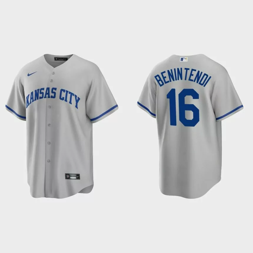 Kansas City Royals Andrew Benintendi Replica Road Jersey – Gray