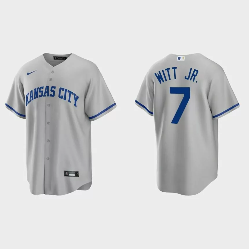 Kansas City Royals Bobby Witt Jr. Replica Road Jersey – Gray