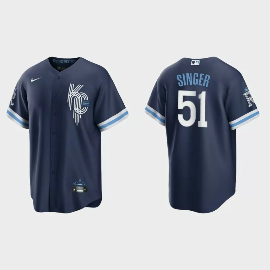 Kansas City Royals Brady Singer 2022 City Connect Replica Jersey – Navy