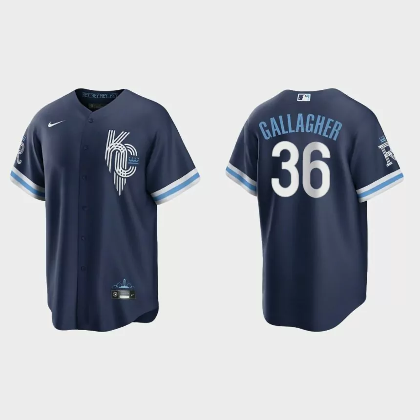 Kansas City Royals Cam Gallagher 2022 City Connect Replica Jersey – Navy