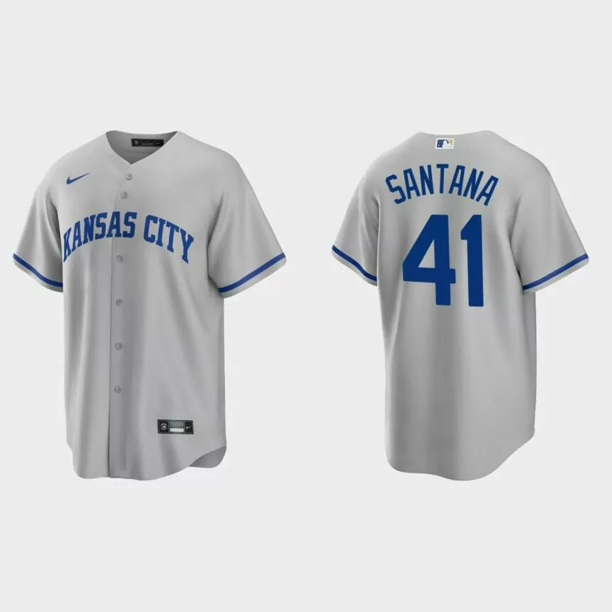Kansas City Royals Carlos Santana Replica Road Jersey – Gray