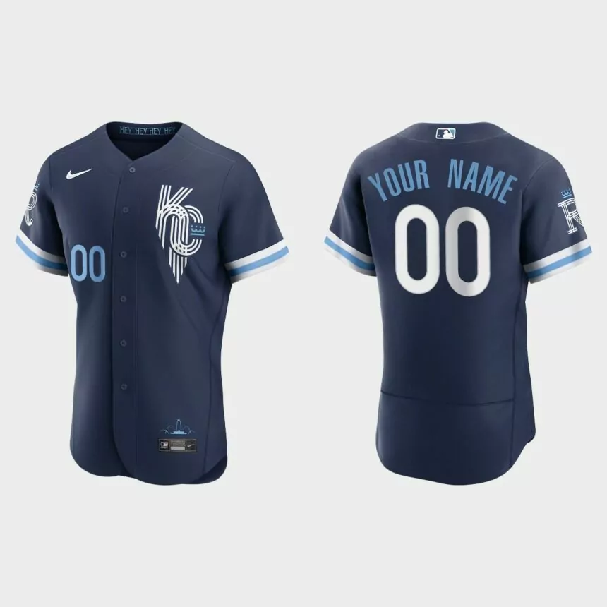 Kansas City Royals Custom 2022 City Connect Authentic Jersey – Navy