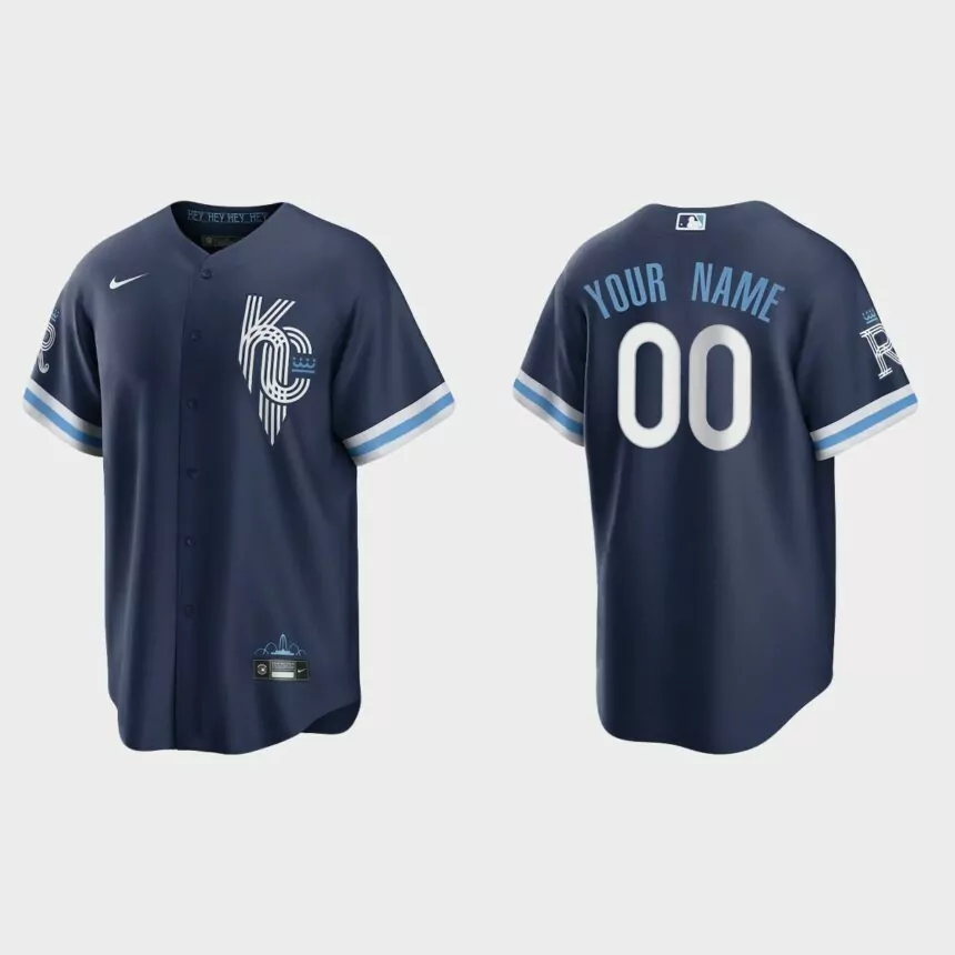Kansas City Royals Custom 2022 City Connect Replica Jersey – Navy