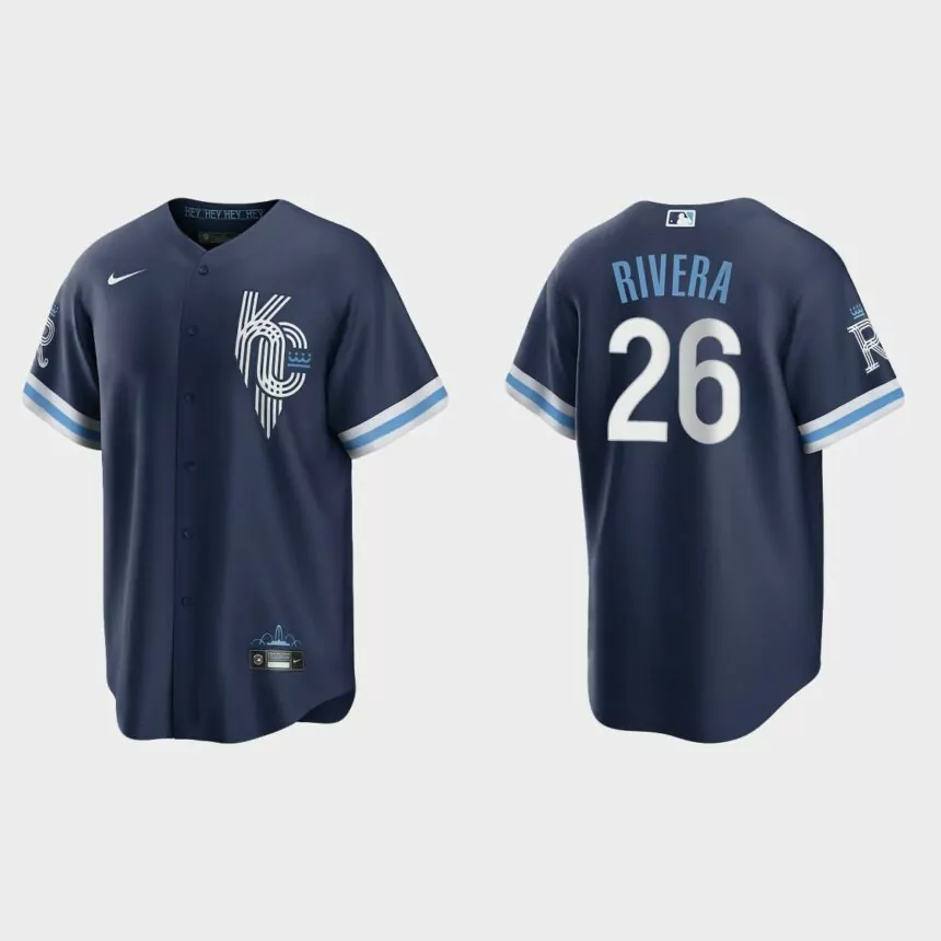 Kansas City Royals Emmanuel Rivera 2022 City Connect Replica Jersey – Navy