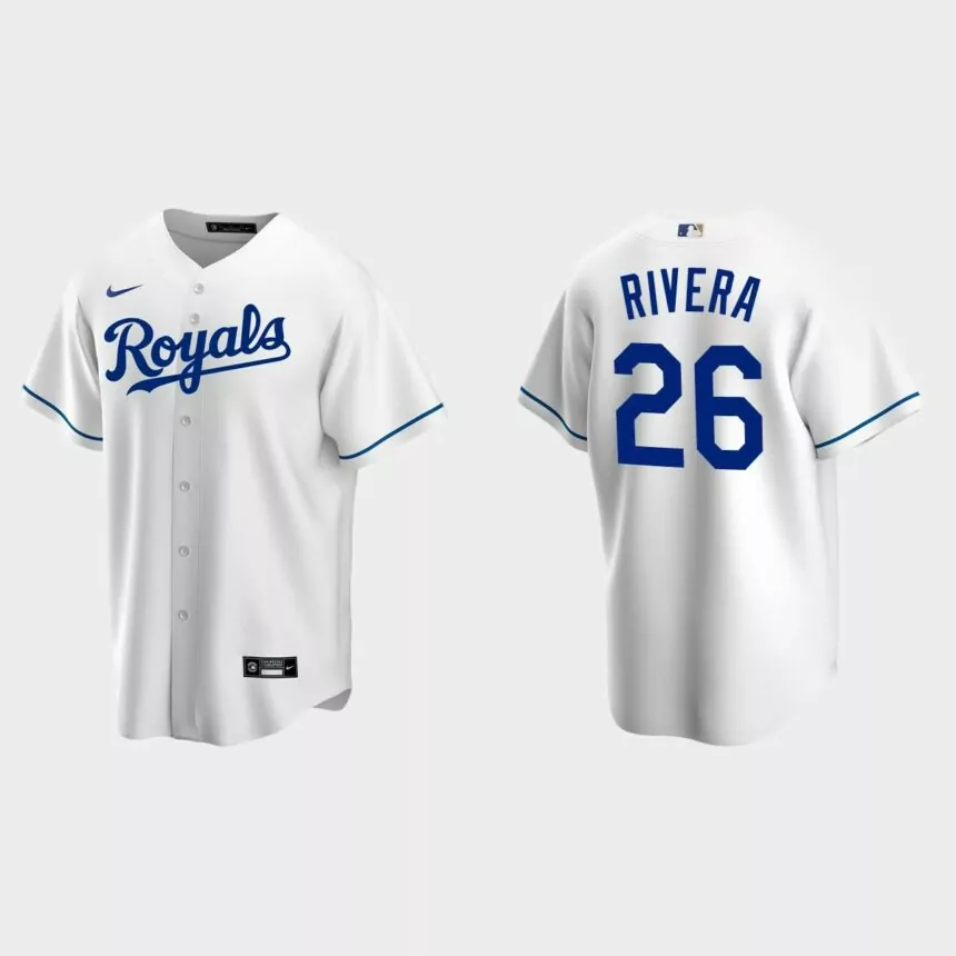 Kansas City Royals Emmanuel Rivera Replica Home Jersey – White