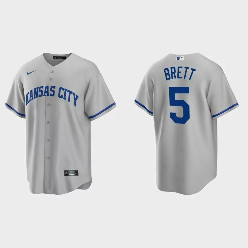 Kansas City Royals George Brett Replica Road Jersey – Gray