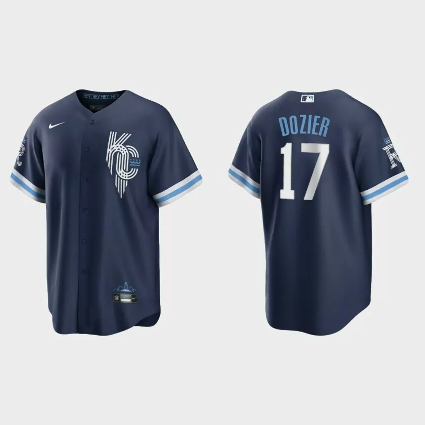 Kansas City Royals Hunter Dozier 2022 City Connect Replica Jersey – Navy
