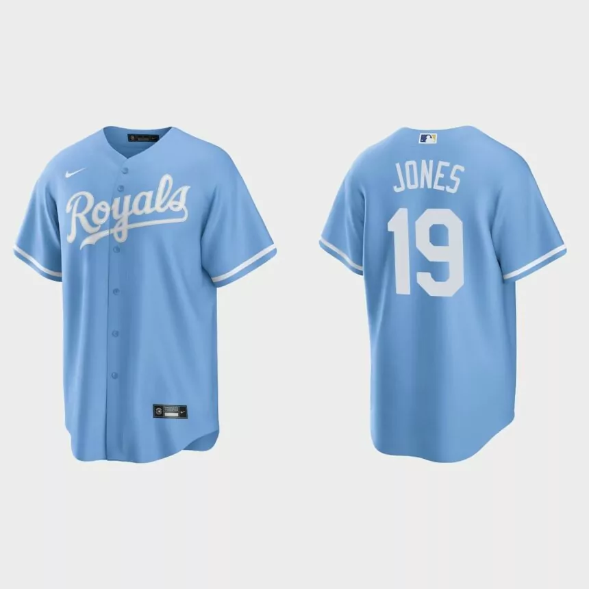 Kansas City Royals JaCoby Jones Replica Alternate Jersey – Blue