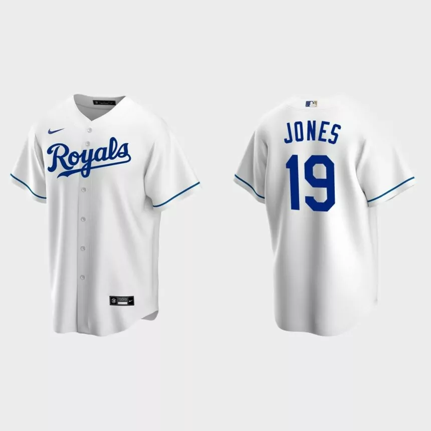 Kansas City Royals JaCoby Jones Replica Home Jersey – White