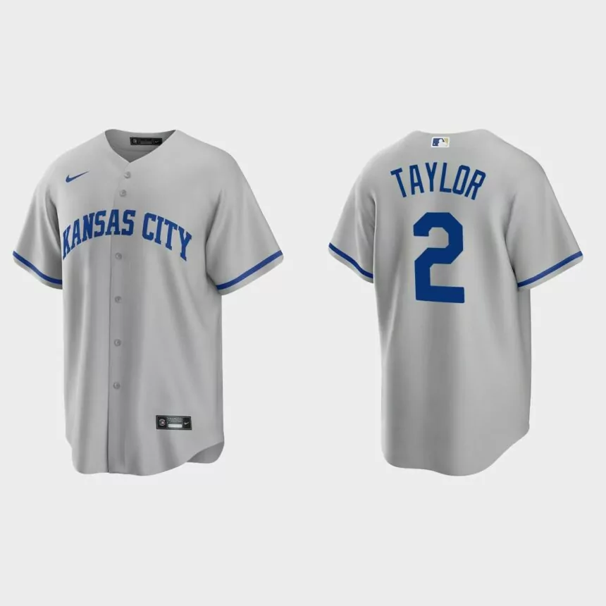 Kansas City Royals Michael A. Taylor Replica Road Jersey – Gray